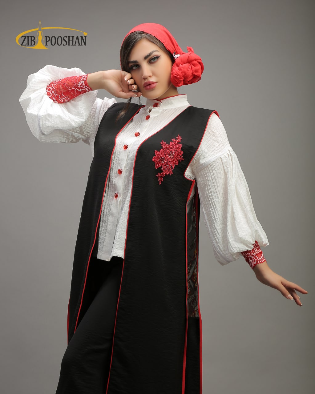 شومیز مدل یاس سفید+وست