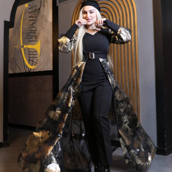 اورال زنانه مجلسی طلاکوب مشکی برند زیباپوشان